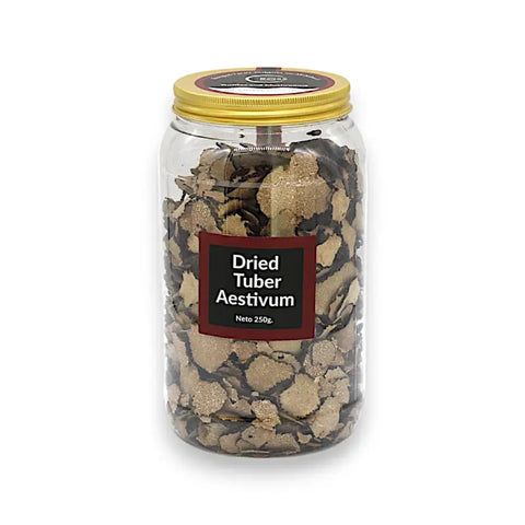 picture of dried summer truffles in jar